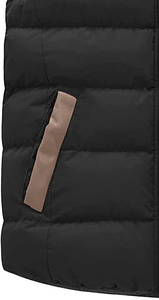 Top corto sin mangas con cremallera de invierno informal de talla grande, chaleco acolchado de lona, transpirable de alta calidad para hombres - Product Image 3