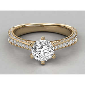 Anillo Solitario de Oro de 10K con Diamante Brillante Cultivado en Laboratorio - Product Image 3