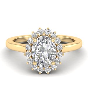 REYES Hip Hop 925 Sterling Silver Oval Cut 2.37Ct Moissanite Halo <b>Ring</b> Luxury Wedding Accessories Bridal Jewelry for Women - Product Image 1