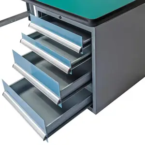 ワークショップ用の4つの引き出しアルミニウムプロファイルワークベンチを備えた羽生高品質産業用ヘビーデューティーワークテーブル