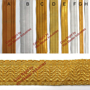 Épaulettes uniformes en tresse dorée française, épaulettes d'avion en fil doré tressé à la française - Product Image 5