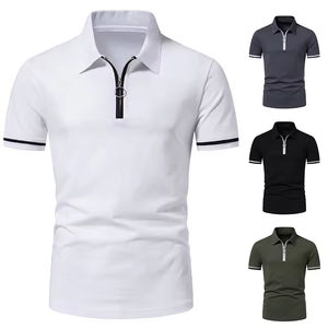 2025 vente en gros de haute qualité été nouveaux hommes fermeture éclair Polo à manches courtes Golf loisirs grande taille hommes T-shirt ZOHAN CRÉATIONS - Product Image 1