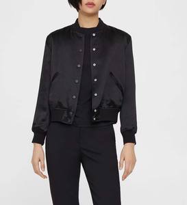 Chaqueta universitaria de satén de gran tamaño con logotipo personalizado de último estilo para mujer, chaqueta ligera de talla grande para escuela secundaria - Product Image 2