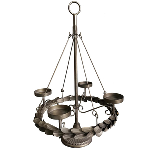 Bougeoir en aluminium nickelé bois de cerf support rond pièce maîtresse de Table mariage bougeoir fait main pour pièce maîtresse - Product Image 5