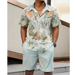 Casual Fashion Short Sleeve <b>Shirt</b> With Leaf Print Best Quality Breathable Printed Summer <b>Men's</b> <b>Shirt</b> Sets BY AMAZING INDUSTRIES - Product Image 2