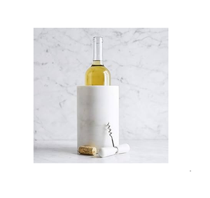 Refroidisseur de vin blanc marbré Support de refroidisseur de vin Porte-champagne Seau à glace en marbre Refroidisseurs de vin et refroidisseurs de vin avec vente - Product Image 3