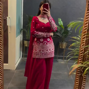 ชุดปาร์ตี้ดูสวยด้านบนและล่างด้วย dupatta - Product Image 1