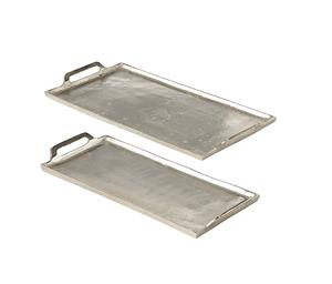 Bandeja para servir rectangular Bandeja decorativa de metal Plato para servir Plato Asas de metal de hierro galvanizado para bebidas Bar Centro de mesa - Product Image 4