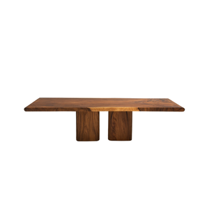 Table à manger en bois de suar massif moderne de qualité supérieure avec plateau épais et pieds à double bloc pour meubles de salle à manger - Product Image 2