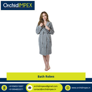 Unisex 100% Cotton Terry/Waffle Kimono Bath Robes Soft and Durable Quality <b>with</b> Solid Pattern for Autumn Season - Product Image 2