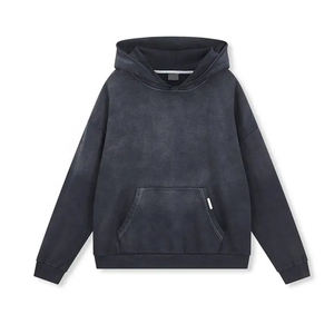Pull à capuche personnalisé à épaules tombantes pour hommes haute qualité 100% coton polaire délavé à l'acide hiver Streetwear brodé ODM - Product Image 6