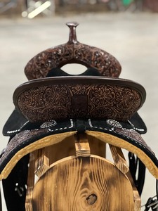 Cheval en cuir occidental fabriqué en Inde Selle faite à la main de qualité supérieure Durable et confortable pour l'équitation - Product Image 2