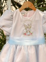 Boutique robe brodée à la machine pour enfants ODM vente en gros robe de fête pour petite princesse manches courtes violet pour bébé fille