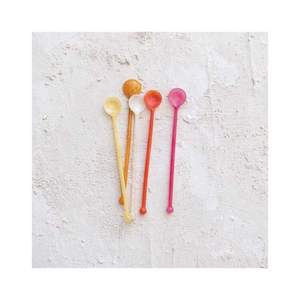 Service de couverts en résine fait main avec poignées multicolores brillantes parfait pour la présentation de la table à manger et les cadeaux de fête - Product Image 5