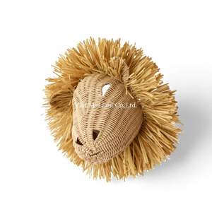 Decoración de Pared de León de Ratán Natural Hecha a Mano, Tejida y Colgante para Cuarto de Bebé, Divertida y Ecológica - Product Image 2