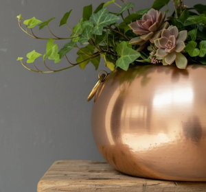 Customized Beautiful copper & Gold Handmade Indoor & Outdoor <b>Garden</b> Planter Pot <b>Round</b> With Handle for Home & <b>Garden</b> Decor - Product Image 3