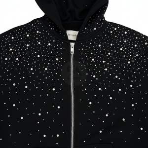 Sweat-shirt unisexe en coton 100% de haute qualité, 460g, poids lourd, écologique, avec strass, coupe ample, pour homme, hiver, extérieur, uni, teint - Product Image 4