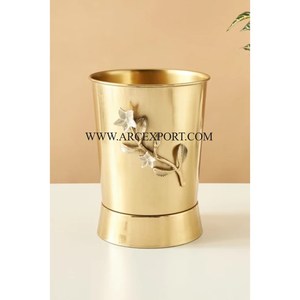 Fait de laiton et de verre grande taille intérieur maison décorative poubelle haute exigence Unique nouveau Look fantaisie poubelle vente - Product Image 4