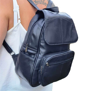 Mochila de viaje personalizada para hombre, nueva mochila impermeable de cuero PU plegable, mochila para ordenador portátil con tapa enrollable escolar para estudiantes y mujeres - Product Image 1
