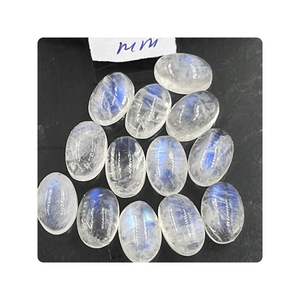 Calidad superior 8x12mm cabujón ovalado completo llamativo fuego Arco Iris piedra lunar piedras preciosas fabricación de joyas cuentas sueltas certificadas - Product Image 2