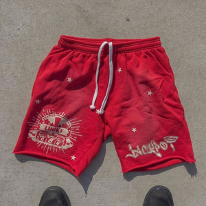 Pantalones cortos personalizados de verano con parche cargo para hombre, pantalones cortos de baloncesto lavados sucios con serigrafía, estilo de calle - Product Image 6