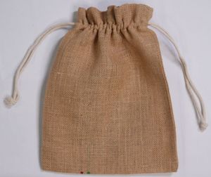 100% Organic Cotton <b>Drawstring</b> Storage <b>Pouch</b> Bags Customizable Beige Linen Tote Medium Size Eco-friendly Gift Bag Promotional - Product Image 1