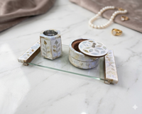 New Mother Pearl Bakhoor Burner Set Bandeja acrílica para incrustaciones de hueso Mubkhar Crafts. Incluye regalos perfumados de fresa Benzoin de té