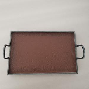 Sophisticated Handmade Leather Tray With Raised Edges Perfect For Holding <b>Accessories</b> Or Serving Refreshments In Style - Product Image 3