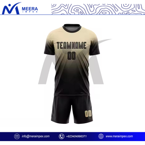 Conjunto de uniformes de fútbol de alta calidad OEM ODM, camiseta de fútbol con etiqueta privada personalizada, color crema y negro, uniforme de fútbol fácil de usar - Product Image 3