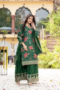 Boutique indienne Readymade Salwar Suit Dernière exclusivité la plus tendance Fantaisie la plus vendue Haute demande Vert Pakistanais Vêtements Filles - Product Image 5