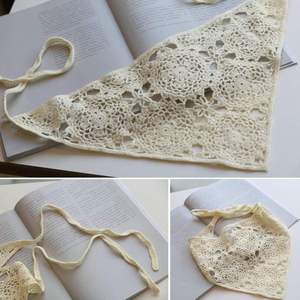 Pañuelo para el Cabello de Mujer, 100% Algodón, Hecho a Mano, con Diseño de Crochet, Patrón Sólido, Triangular, Diadema y Lazo, Estilo Bikini Sexy, con Flores - Product Image 5