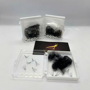 Russian Volume <b>Lashes</b> 10D <b>Premade</b> Fans Short Stem 0.05mm Matte Black Cashmere <b>Lash</b> Trays Private Label High Quality Supplies - Product Image 1