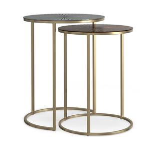 Juego de mesas nido modernas de metal con elegante estructura negra y diseño compacto que ahorra espacio, perfecto para interiores de salas de estar con estilo. - Product Image 3