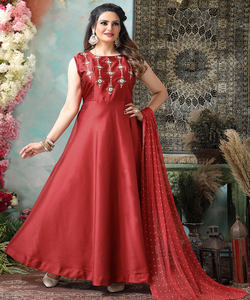 À la mode brillant coton avec broderie robe de travail avec Dupatta pour les femmes magasin fête porter meilleur prix vêtement ethnique vêtement - Product Image 1