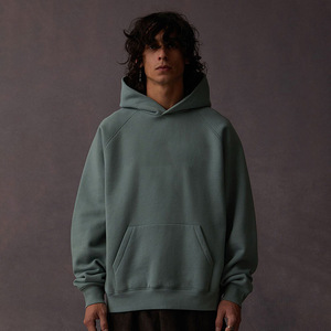 Custom Embroidered Logo 400gsm 100% Cotton Eco-Friendly Windproof Winter No <b>String</b> <b>Hoodie</b> Fleece Terry Streetwear Designer - Product Image 2