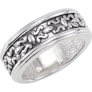 Stuller Fashionable Vintage <b>Titanium</b> Ring 50924:106P Gold Plated 18K Inlay Stackable Wedding Ring Trendy Number Shape - Product Image 1