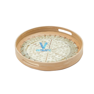 Nouvel article chaud bambou rotin nourriture plateaux à manger décor fruits bougie plateaux en gros bon prix décorations pour la maison - Product Image 2