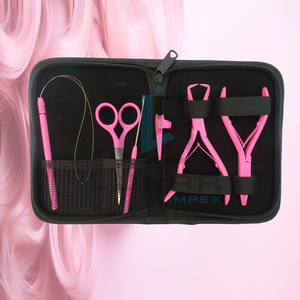 Kit de herramientas para el cuidado de la belleza del cabello en color rosa fuerte, lo mejor para extensiones de cabello con etiquetado de marca personalizado - Product Image 6