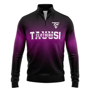 Sudadera de Fútbol para Hombre con Cierre de Cremallera de 1/4, Degradado Morado y Negro, Top de Entrenamiento, Chándal de Fútbol, Manga Larga, Ropa de Equipo - Product Image 1
