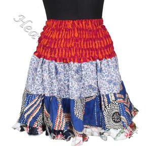 Direct de l'usine Gypsy Patchwork Mini Rara Jupe Hippy Boho Festival Boho Élégant Multi Couleur Patch Coton Mini Sexy Jupe - Product Image 6