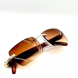 Gafas de Sol de forma Rectangular de marca superior D VVS Moissanite Diamond Gafas para Mujeres Hombres - Product Image 5