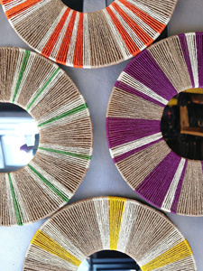 Colgante de pared de espejo de yute bohemio Retro Para dormitorio, Halloween y decoración de sala de estar, regalo único de decoración del hogar - Product Image 3