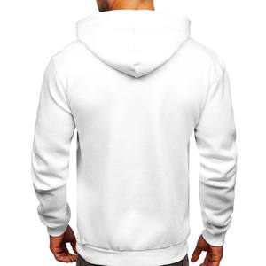 <b>White</b> Color Slim Fit Kangaroo Hoodie Plained Sweats <b>Sweatshirts</b> - Product Image 2