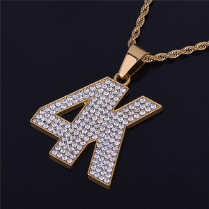 Nouveau incroyable rond brillant coupe laboratoire cultivé VVs clarté diamants entièrement glacé numérique Hip Hop pendentif pour hommes 10K or jaune - Product Image 1