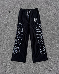 Men's 100% Nylon Sweatpants Lightweight Oversized <b>Jogger</b> Pants Wide Leg Flat Front Style Mid Waist Trackpants for Winter Sports - Product Image 3