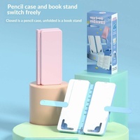 Support de tablette mobile multifonctionnel pliable optimal, boîte à crayons, design deux en un, portable, pratique pour l'utilisation quotidienne des étudiants