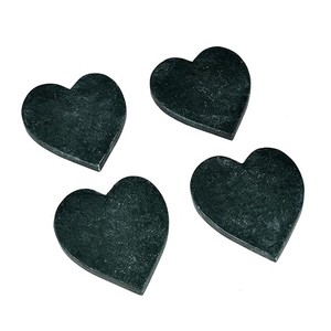 Ensemble de dessous-de-verre en marbre noir élégant, pierre naturelle, résistant à la chaleur, pour café, thé, décoration romantique de la maison - Product Image 1