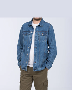 แจ็คเก็ตยีนส์ (สีกลาง) สไตล์ลำลอง ผ้าฝ้าย 100% สำหรับฤดูใบไม้ร่วง ปักลาย ปิดกระดุมด้านหน้า กันลม ใส่กลับด้านได้ เป็นมิตรกับสิ่งแวดล้อม บริการ OEM - Product Image 2