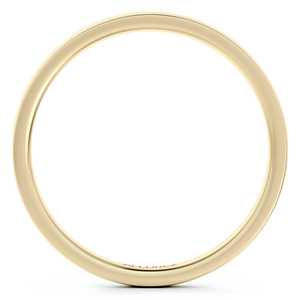 18K Yellow Gold Wedding <b>Ring</b> Low <b>Dome</b> Comfort Fit (2mm) Fine Jewelry Set - Product Image 1