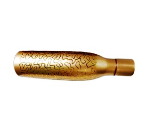 Botellas de cobre impresas mate cilíndricas botella de agua regalo hecho a mano personalizado producto indio hecho a mano - Product Image 3